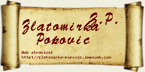 Zlatomirka Popović vizit kartica